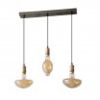 Distribuidor - Lâmpadas Diversas | Lâmpadas Modernas | LAMPARA DANTE 3XE27 CUERO/AMBAR BOMBILLAS INCLUIDAS 24W 3000K 1920LM REGX84X19,6 CM Ref: 166893014
